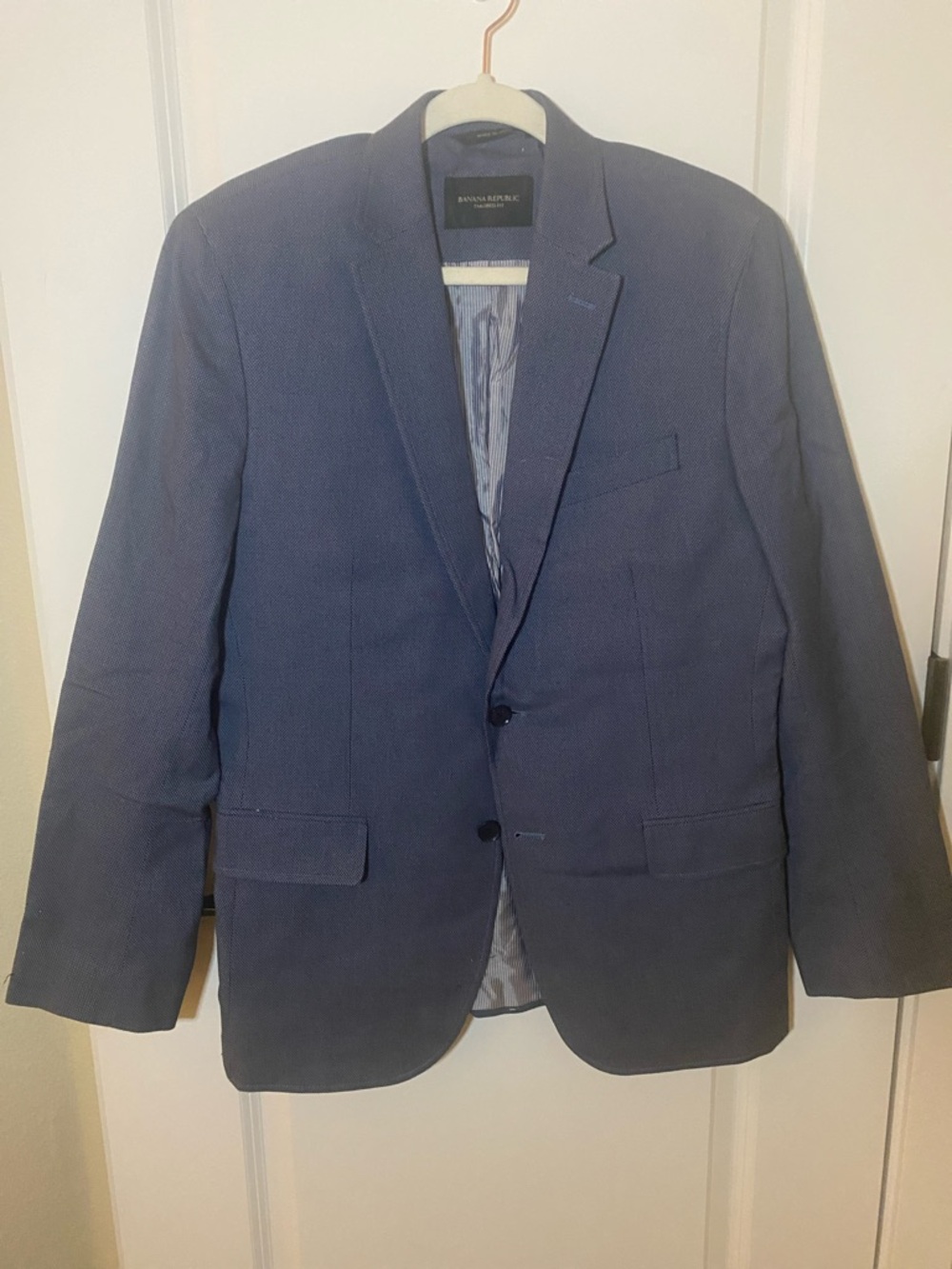 Banana Republic Men's Dark Navy Blazer - Two-Button Sport Coat